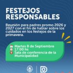 EL MUNICIPIO CONVOCA A FAMILIAS DE LAS PROMOCIONES 2026 Y 2027 A UNA REUNIÓN SOBRE FESTEJOS RESPONSABLES