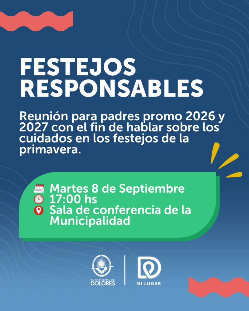 EL MUNICIPIO CONVOCA A FAMILIAS DE LAS PROMOCIONES 2026 Y 2027 A UNA REUNIÓN SOBRE FESTEJOS RESPONSABLES