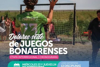 JUEGOS BONAERENSES 2026: DOLORES SERÁ SEDE DE LA ETAPA INTERREGIONAL